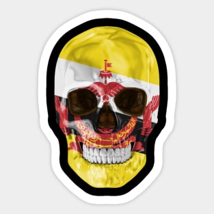 Brunei Flag Skull - Gift for Bruneian With Roots From Brunei Sticker